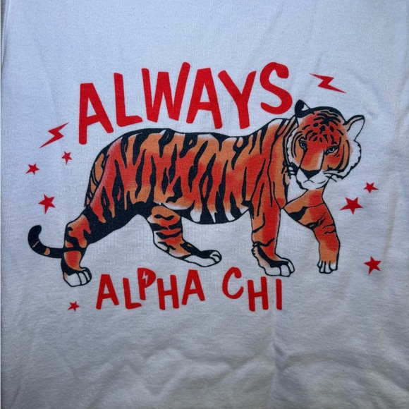 Always Alpha Chi Tiger Cropped Tank Top - Picture 3 of 4